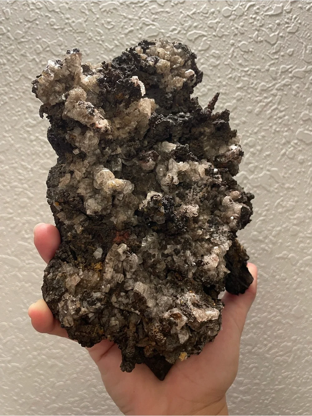 Massive crystal cluster. Goethite from Mexico. Comes with a stand.